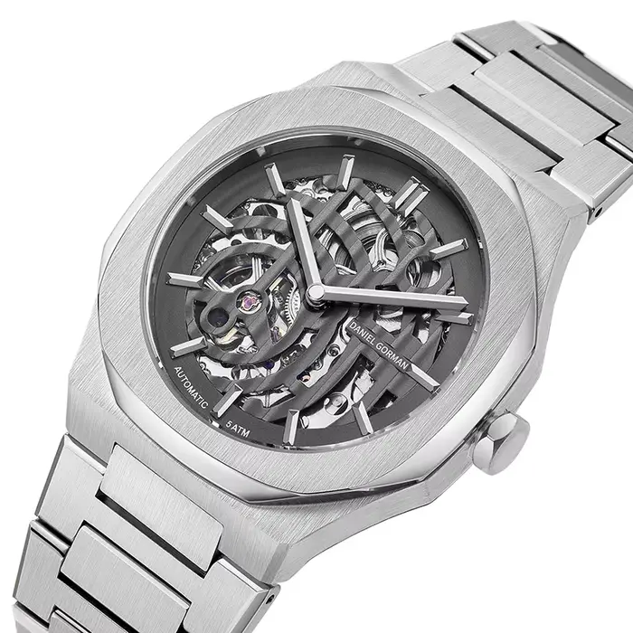 Montre automatique squelette de luxe pour homme Daniel Gorman 8126