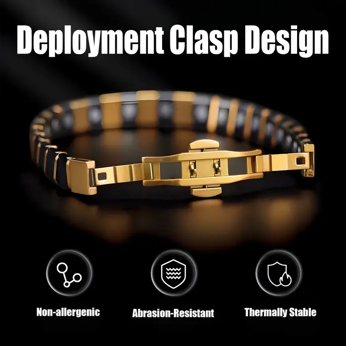 ARADOO – Bracelet en céramique et acier titane de qualité supérieure pour hommes et femmes