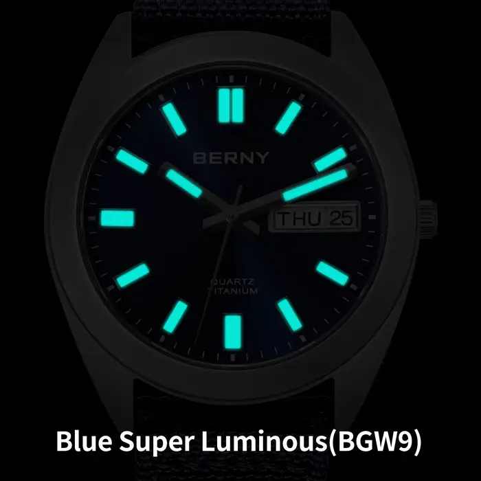 Montre en titane BERNY sportive avec verre saphir étanche pour homme occasions spéciales et activités quotidiennes