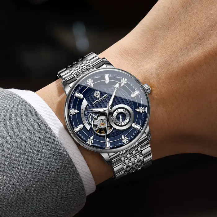 Montres mécaniques automatiques tourbillon BINBOND pour hommes