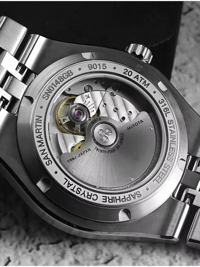 San Martin 40mm Miyota 9015 émail Vortex JianZhan cadran hommes montre plongée mécanique Bracelet intégré BGW-X1 20Bar SN0148GB-1