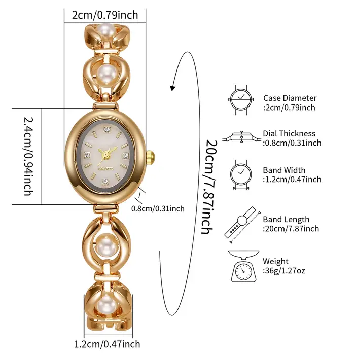 Femmes élégantes montres mode perles Bracelet dames Quartz montre-Bracelet Reloj Mujer filles horloge cadeau (sans boîte)