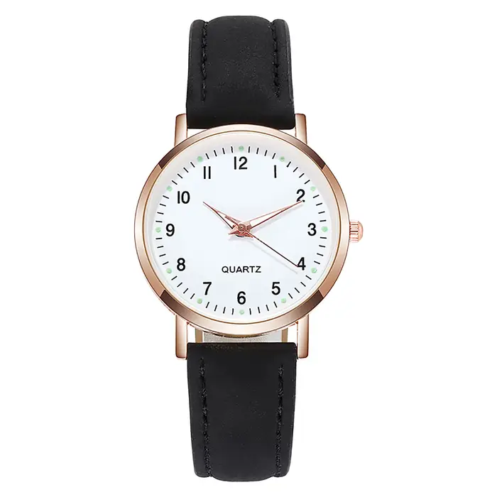 Montre Shoous avec ceinture en cuir pour femme, montres rondes conviviale rées pour femme, montres-b