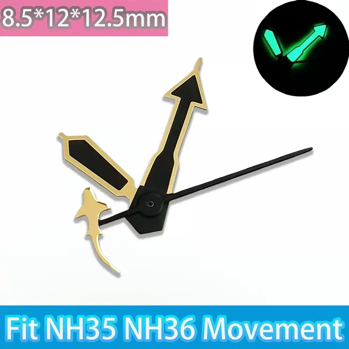 Accessoire de montre modèle requin NH35, lumineux vert, compatible avec les mouvements NH35, NH36, N