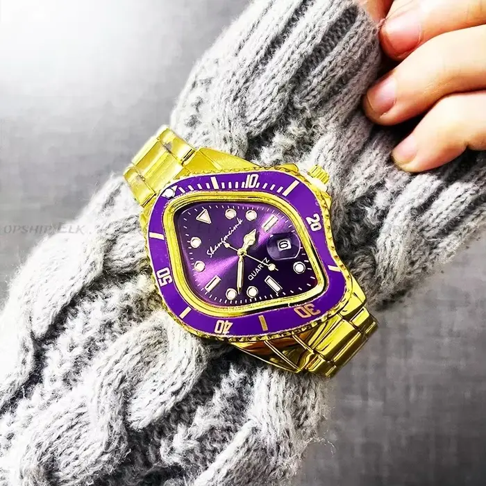 Montre homme torsadée effet fusion boîtier en acier avec bracelet quartz en acier pour homme occasionnels spéciaux