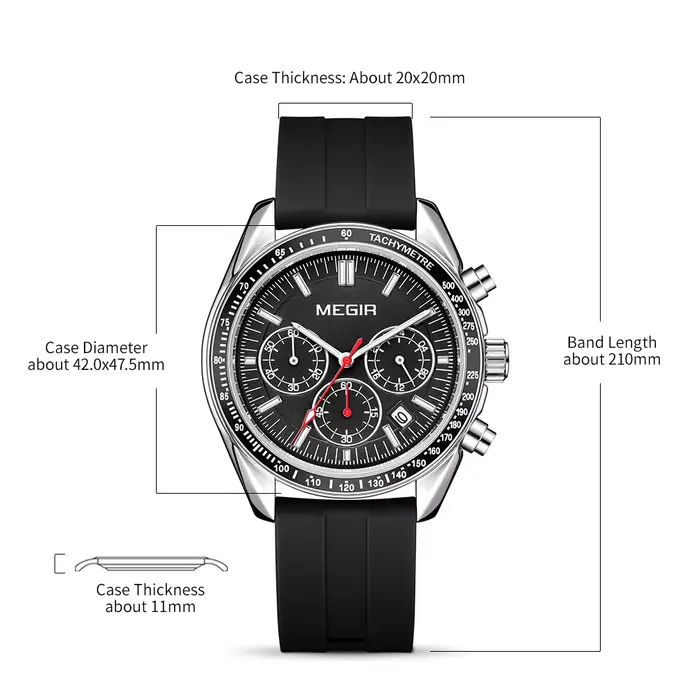 Montre militaire à quartz multifonction pour homme
