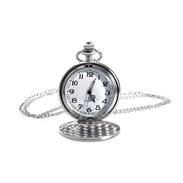 Montre de poche rétro blanche avec chaîne pour hommes et femmes élégante et chic pour collection et occasions spéciales