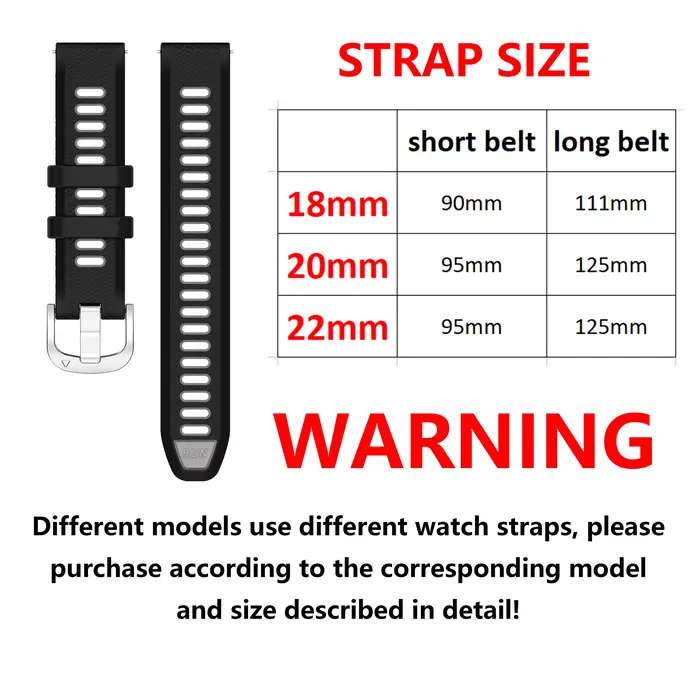 Bracelet de montre de remplacement 18 20 22mm pour Garmin Forerunner Venu Vivoactive divers couleurs ajustable élégant pour homme et femme occasions quotidiennes