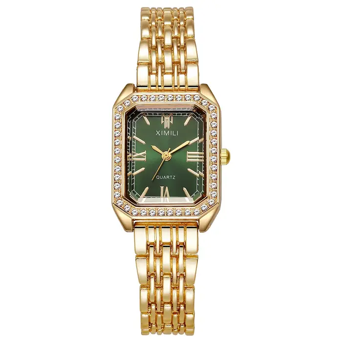 Montre de luxe haut de gamme pour femmes élégante à la mode avec mouvement quartz résistant aux chocs bracelet en acier inoxydable pour diverses occasions