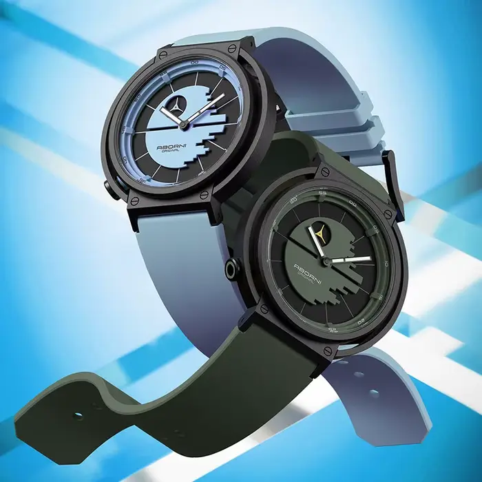 Montre ABORNI à Quartz pour Hommes, Bracelet en Silicone, Étanche, Style Fashion et Casual, Occasions Spéciales