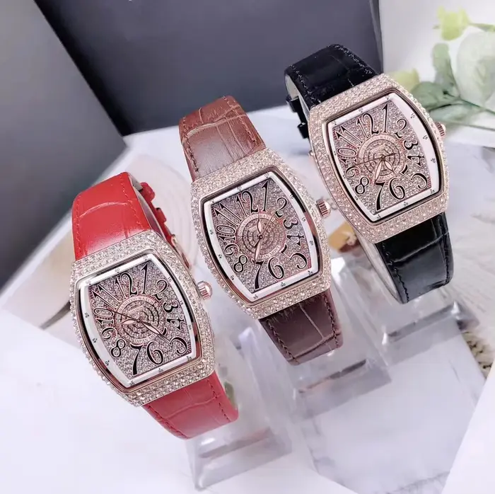 Mobangtuo femmes montre à Quartz Tonneau ovale diamant Orologio avec chiffres colorés cadran Reloj Mujer horloge de luxe dames montre-bracelet