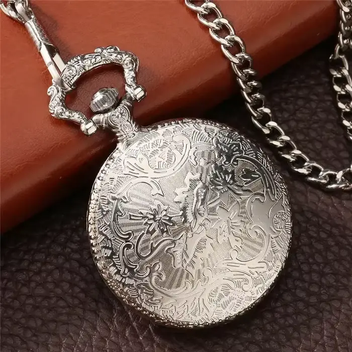 Montre de poche à Quartz avec pendentif en toile de voile argentée 1797 – 1997