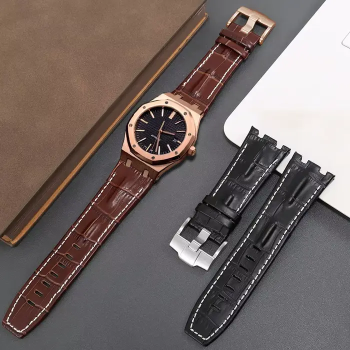 Bracelet de montre en cuir véritable 28mm pour hommes Royal Oak Offshore Series accessoires de montres élégants occasions spéciales
