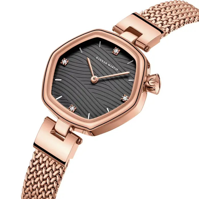 2025 nouvelles femmes boîte-cadeau montre mode Hexagonal en acier inoxydable maille ceinture mouvement japonais or Rose