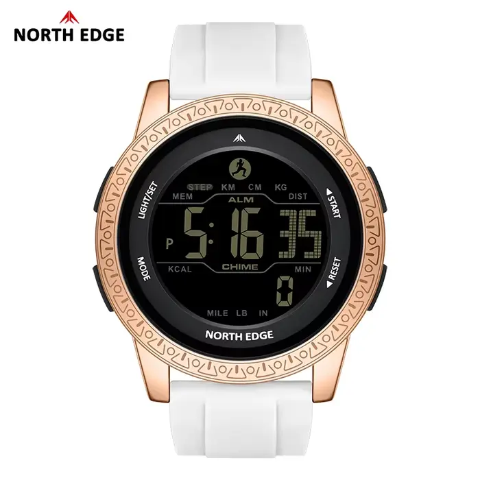 Montre NORTH EDGE APOLLO résistante à l'eau pour homme et femme avec double fuseau horaire et fonctions de fitness pour sportifs et occasions spéciales