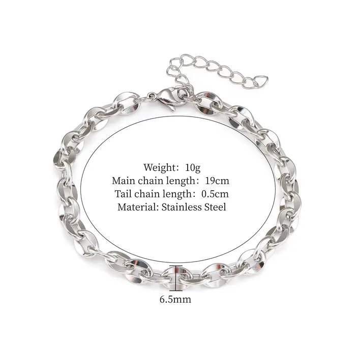 Bracelet en acier inoxydable pour femmes et hommes, chaînes minimalistes, bijoux en gros, fournisseu