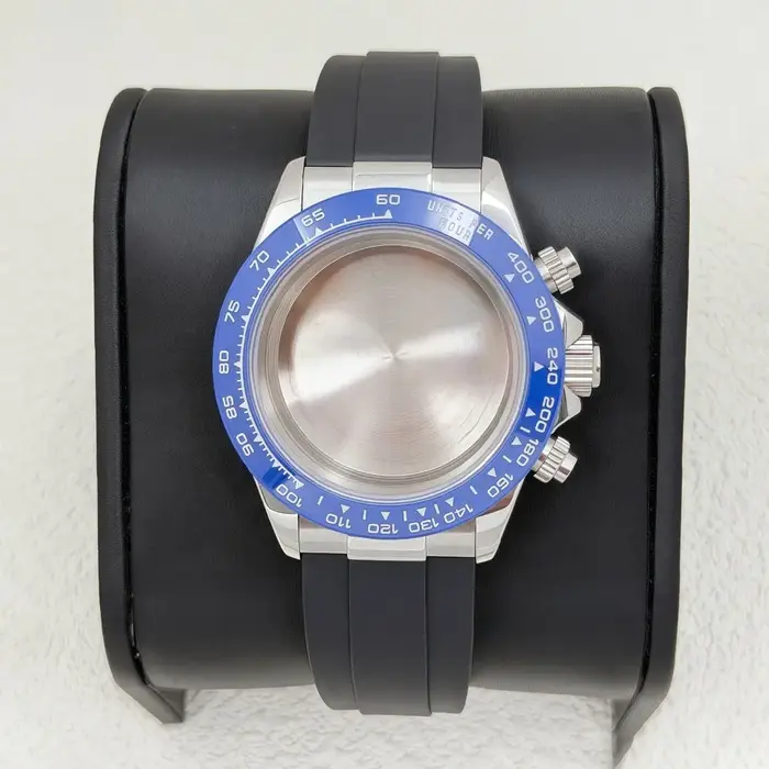 Boîtier de montre pour homme en acier argenté or rose de 39