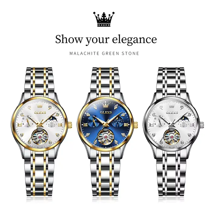 Montre-bracelet d'affaires mécanique automatique pour femme