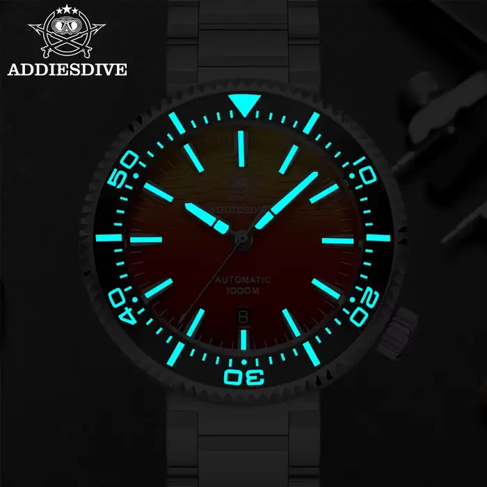 ADDIESDIVE montres automatiques pour hommes 1000M étanche saphir flamme nuages Texture luxe BGW9 lumineux nouvelle montre de plongée AD2526