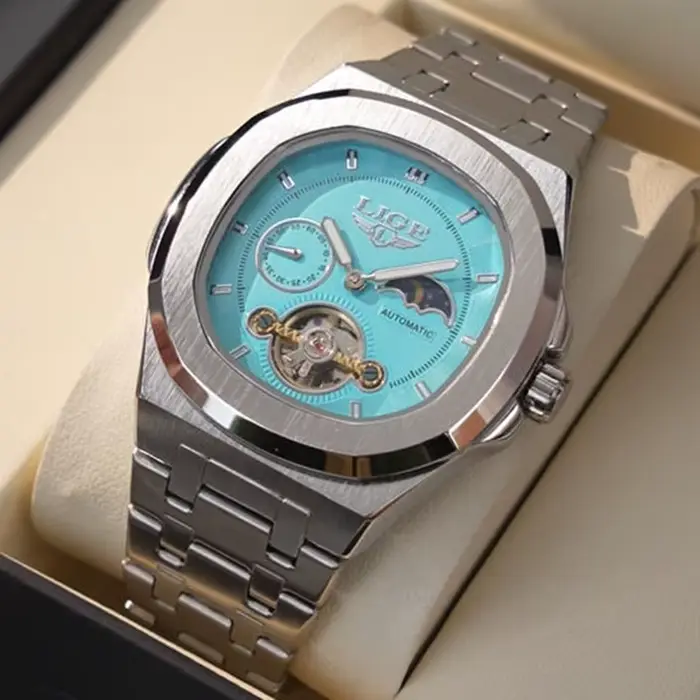 Montres LIGE 2026 pour Hommes Style Luxe Mouvement Automatique à Remontage Manuel Étanche Fonctions Tourbillon et Chronographe Occasions Spéciales