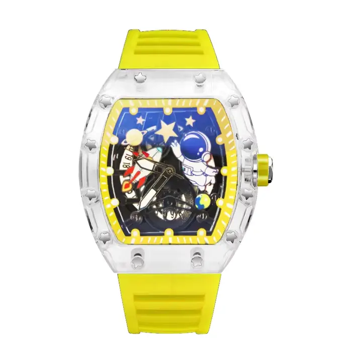 Montre à quartz pour homme avec gravure d'astronaute, design tendance, lumineuse, cool, montres de p
