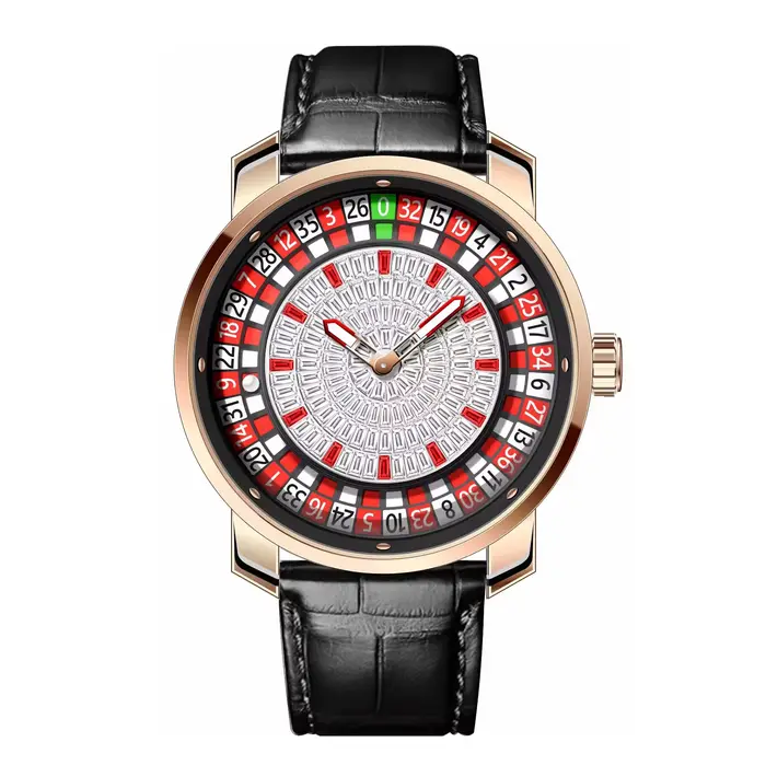 Montre mécanique pour homme en acier inoxydable, design ludique Roulette Européenne, édition de luxe