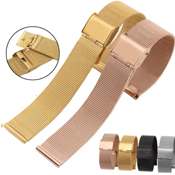 Bracelet de montre en acier inoxydable à dégagement rapide pour femmes et hommes occasionnels et spéciaux