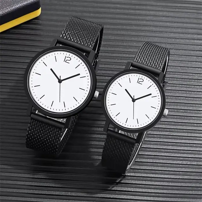 Montres de couple Moonbiffy Fashion Casual Bracelets Acrylique Étanches pour Hommes Femmes Occasions Spéciales