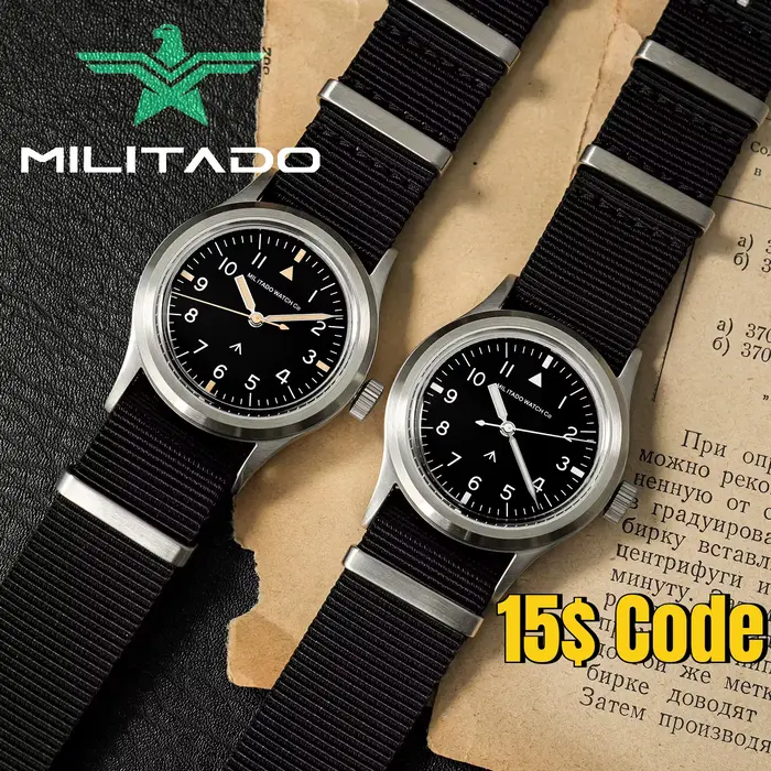 Militado ML14 36mm montre VH31 balayage deuxième mouvement à Quartz