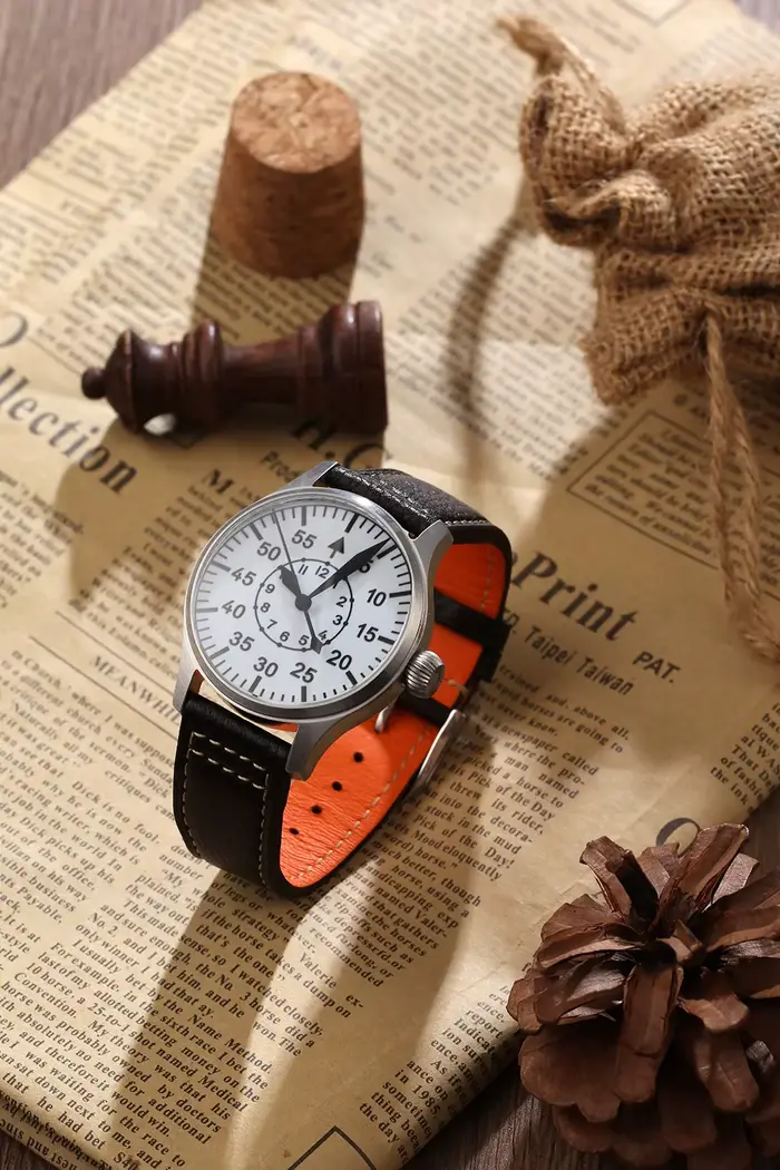 【Escapement Time】Montre pilote à mouvement automatique avec cadran noir de type B