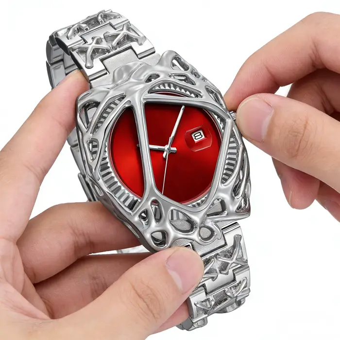 Montre PINTIME en alliage résistante à l'eau pour homme avec mouvement quartz et bracelet lumineux pour occasions quotidiennes et spéciales