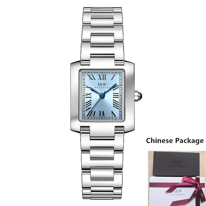 Montre Carnaval de luxe à quartz avec bracelet carré résistant à l'eau pour femmes, idéale pour les occasions spéciales et le quotidien