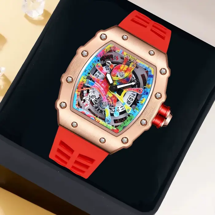 Montre de luxe pour hommes Tonneau mode