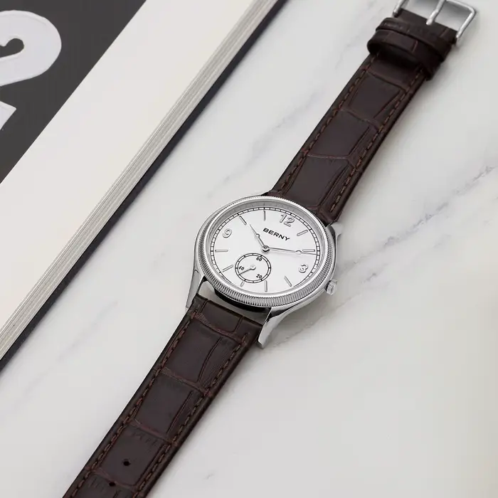 Montre BERNY Quartz Élégante Hommes Occasions Spéciales Casual Bronze Café Multicolore Rose