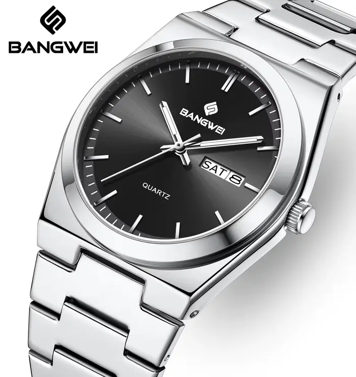 Montre d'affaires élégante pour femme avec mouvement à quartz, résistante à l'eau, calendrier complet et design moderne