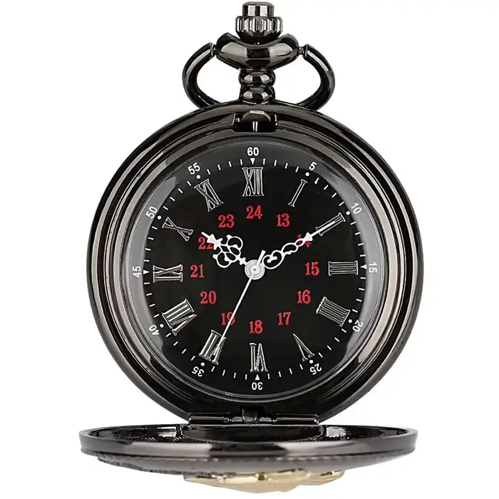 Montre de poche Vintage sculptée en forme de chat siamois doré