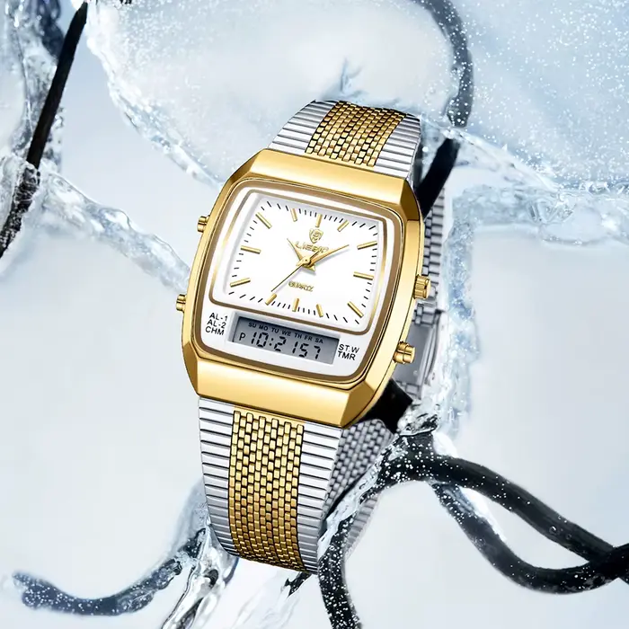 LIEBIG montres à Quartz numériques de luxe pour hommes femmes mode décontracté double affichage temps sport semaine 3Bar