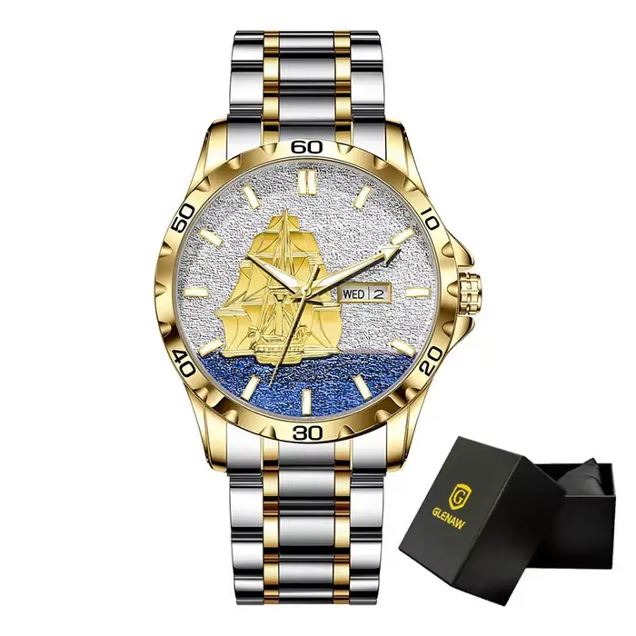 Montre GLENAW, design nautique tridimensionnel, montres mécaniques de luxe pour la navigation, lumin