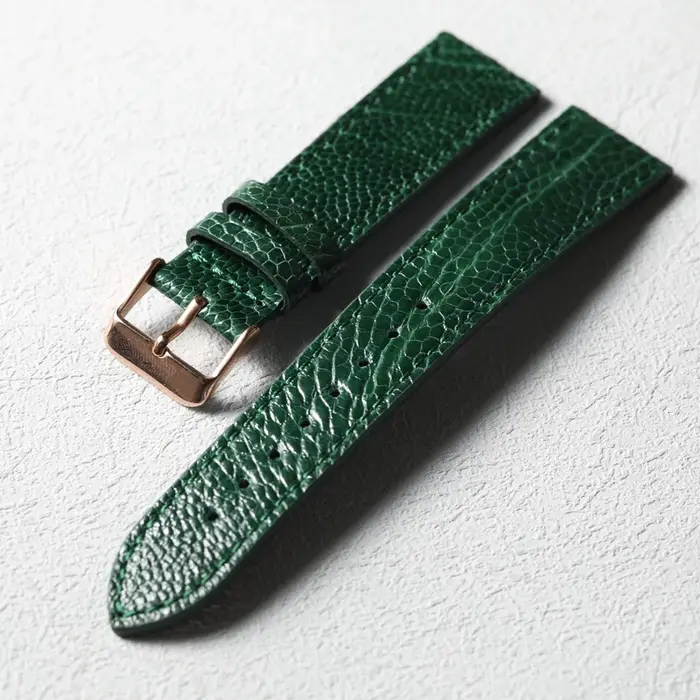 Bracelet de montre en cuir véritable de pied d'autruche fait à la main