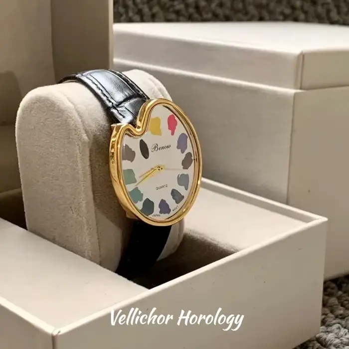 Montre à quartz carrée en cuir
