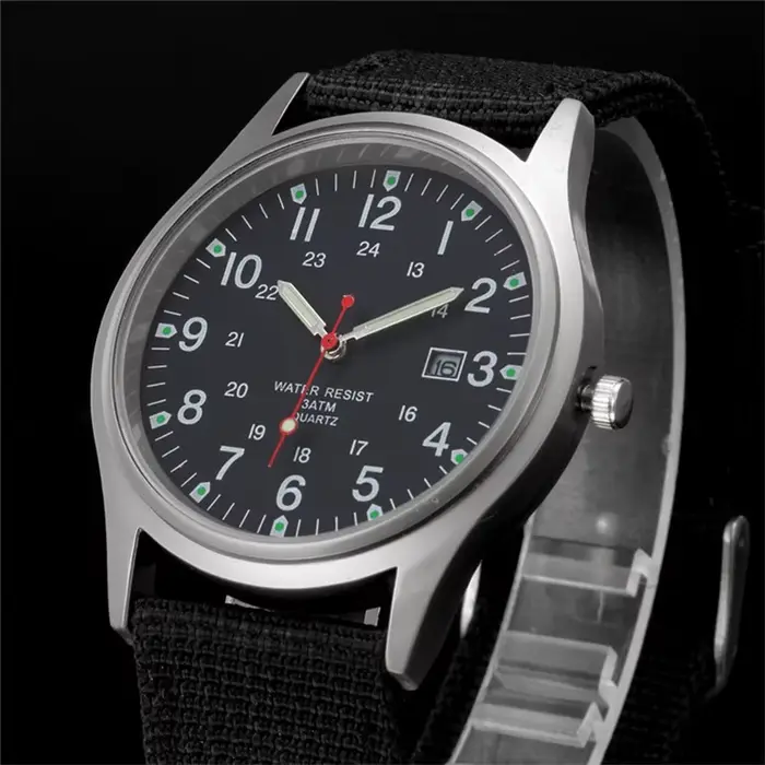 Montre Homme garçons marque montres pas cher hommes mode décontracté bracelet en Nylon sport militai