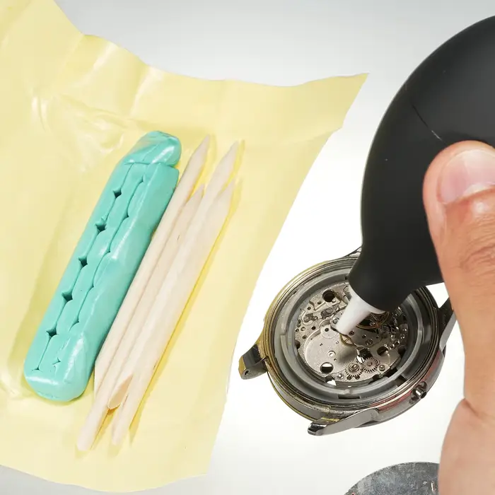 Kit de nettoyage et lubrification de montre en caoutchouc de haute qualité pour réparateur et amateur d'horlogerie occasionnels