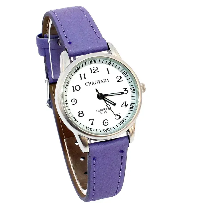 Montre enfant Chaoyada bracelet en cuir décontractée pour filles apprentissage de l'heure montre-bracelet fashion casual pour étudiants occasions spéciales cadeau tendance