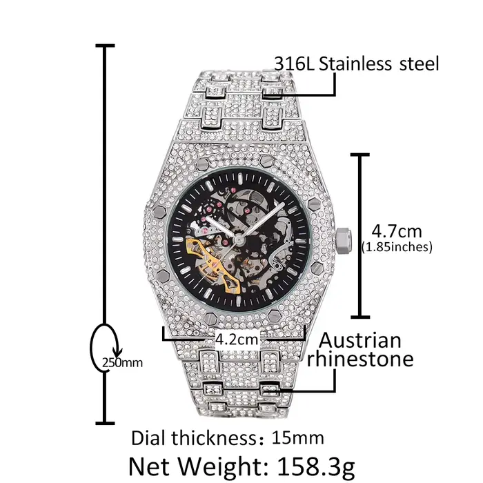 Montre mécanique UWIN acier inoxydable étanche pour homme avec mouvement automatique et bracelets en acier inoxydable bronze café rose occasions spéciales