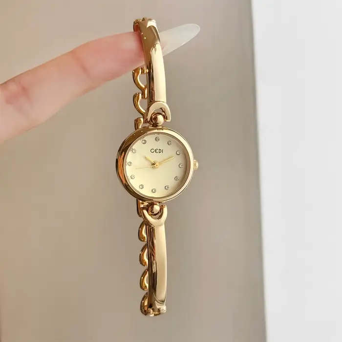 Montre pour femme GEDI, style vintage demi-bracelet, inspirée du luxe, petit cadran rond, étanche, q
