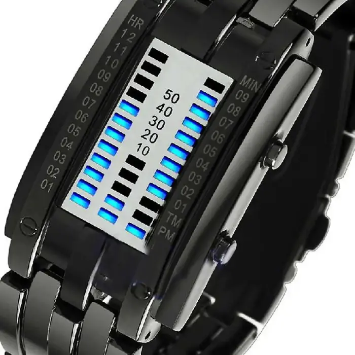 Montre de mode pour hommes, montre de sport numérique à affichage LED, bracelet en simili cuir, reloj hombre часы мужские наручные