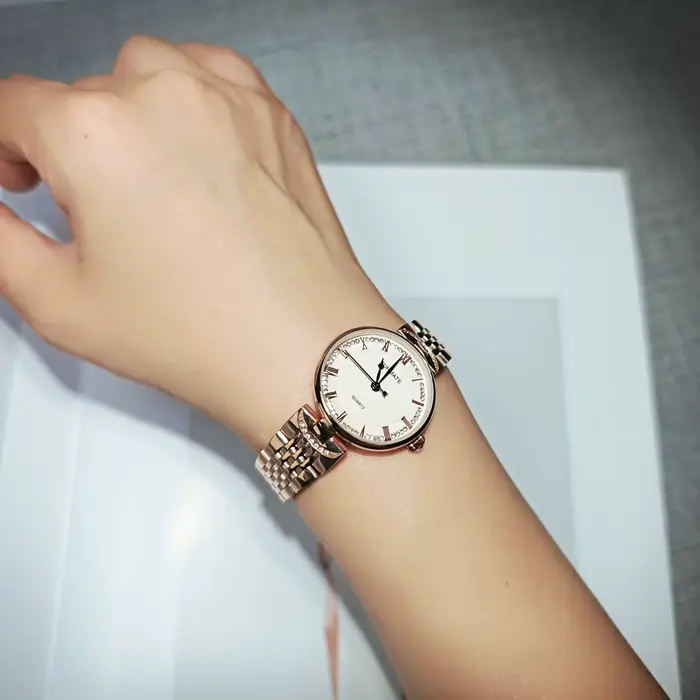 Montre à bracelet en acier inoxydable de marque à succès pour femmes Cadeau de luxe