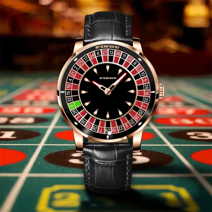 PINDU Design Montre NH35A montres mécaniques automatiques Las Vegas Roulette diamant pointeur lumineux