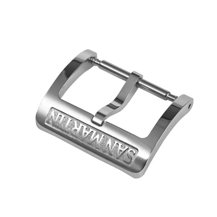 San Martin 18mm montre fermoir poli en acier inoxydable 316L Logo sangle boucle ardillon brossé Hebilla Correa Reloj Fibbia BK1820