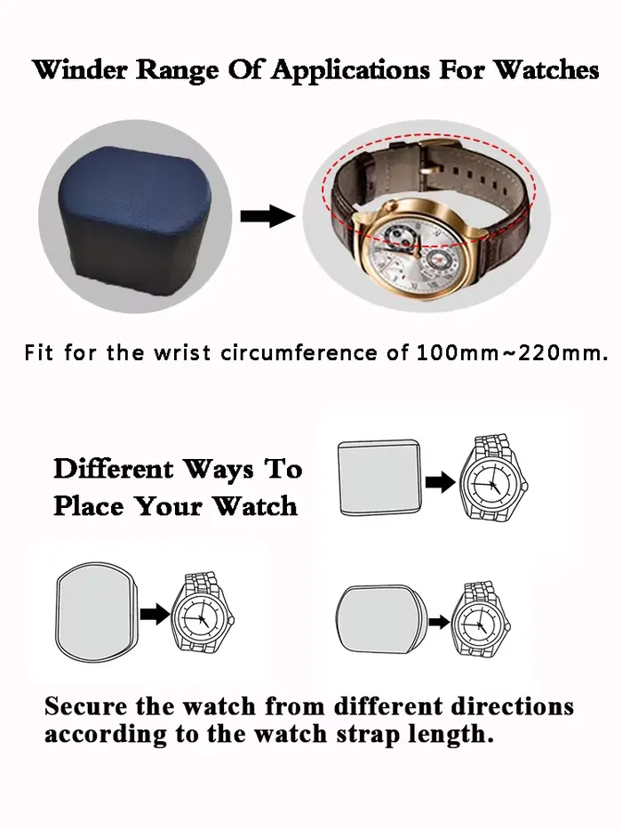 Remontoir de Montre Automatique Portable Boîte en Cuir PU Design Élégant Pour Collectionneurs Montres Voyage Occasionnels